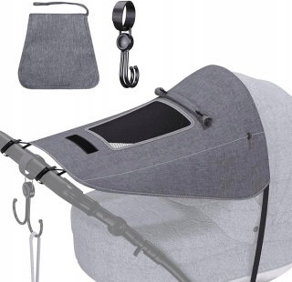 Dáždnik na kočík SAIL, OBAL NA DETSKÝ KOČÍK, 66 cm, sivý
